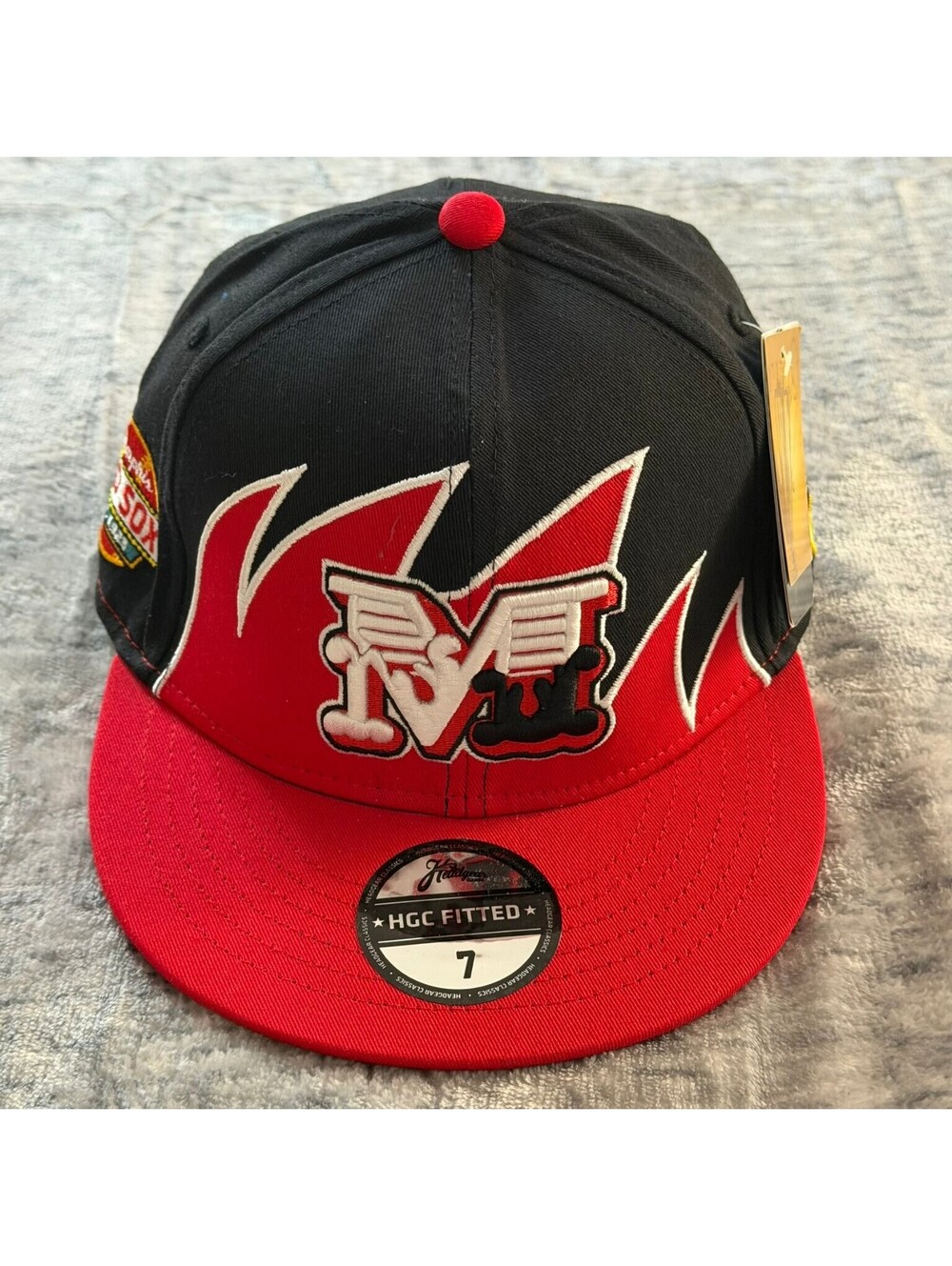 Memphis Red Sox Headgear Classics HGC Fitted Hat Size 7 Black Red Flames